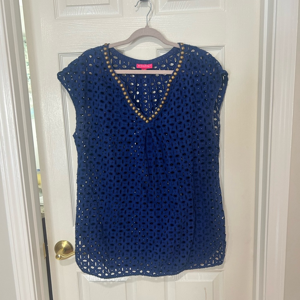 Lilly Pulitzer Target pool coverup size XL color navy with gold beads